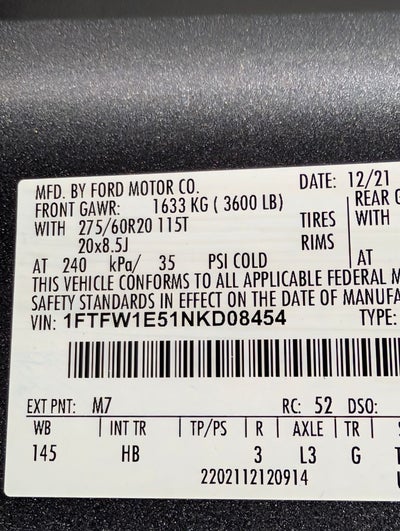 2022 Ford F-150 Lariat