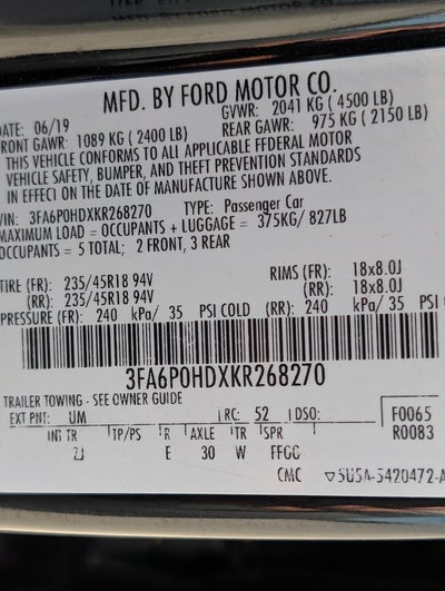 2019 Ford Fusion SE