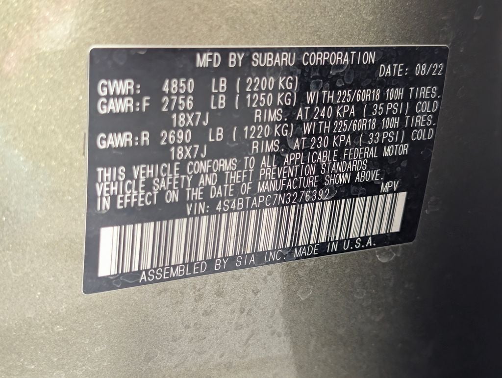 2022 Subaru Outback Touring