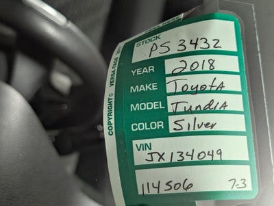 2018 Toyota Tundra SR5 4.6L V8