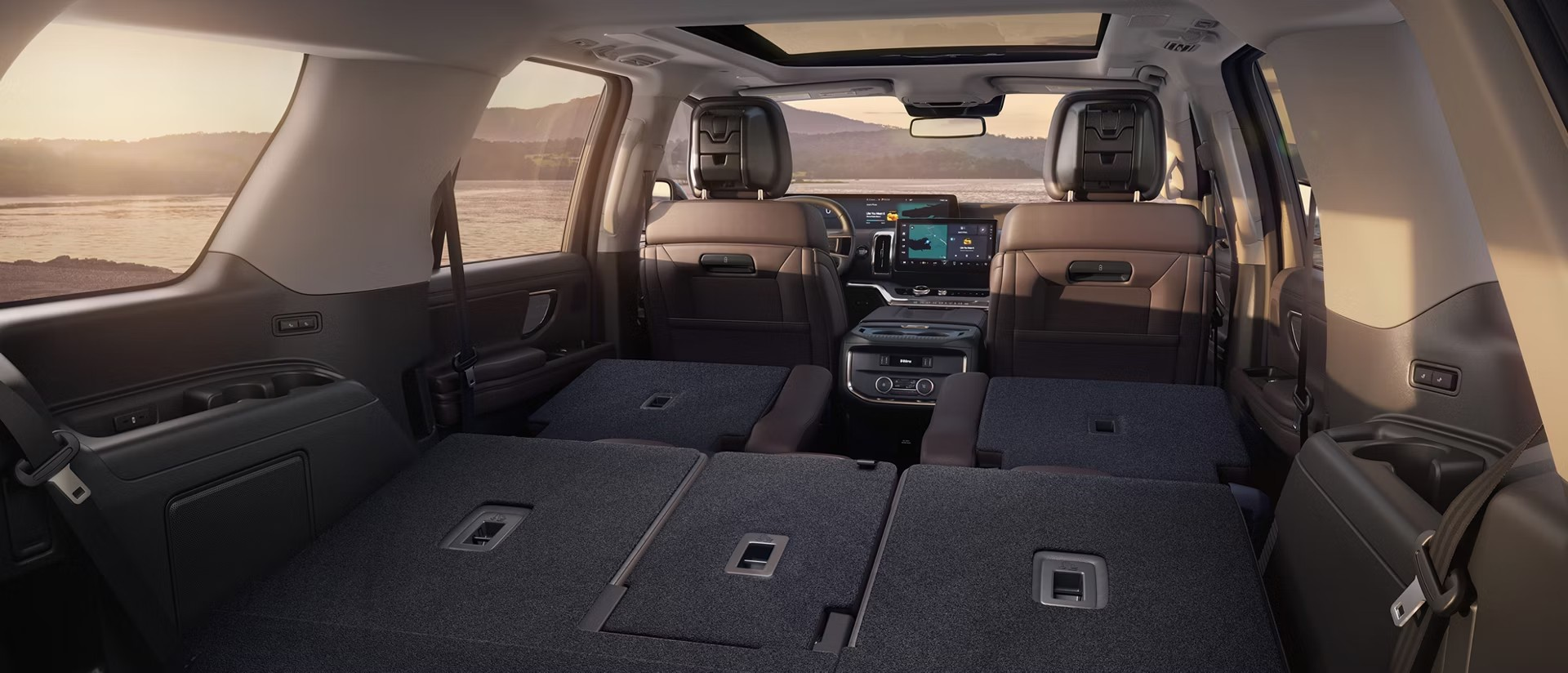 2027 Ford Expedition View from the back with the seats folded down.